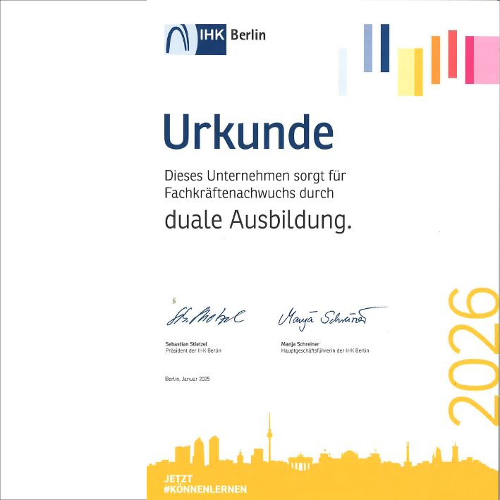 IHK Ausbildungsurkunde